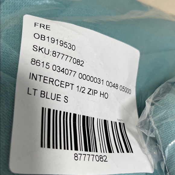Free People Intercept 1/2 Zip Hoodie NWT Small Washed Light Blue Cargo - Picture 5 of 5